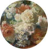 Van Huysem - Bloemen en Vlinders - Walljar - Wanddecoratie - Muurcirkel - Forex