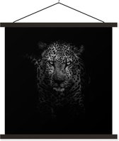 Porte-affiche avec affiche - Affiche scolaire - Léopard - Zwart - Wit - 60x60 cm - Lattes noires