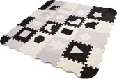 Koopcity Puzzelmat Zwart/Wit | Met Dierentegels - Hoge Kwaliteit