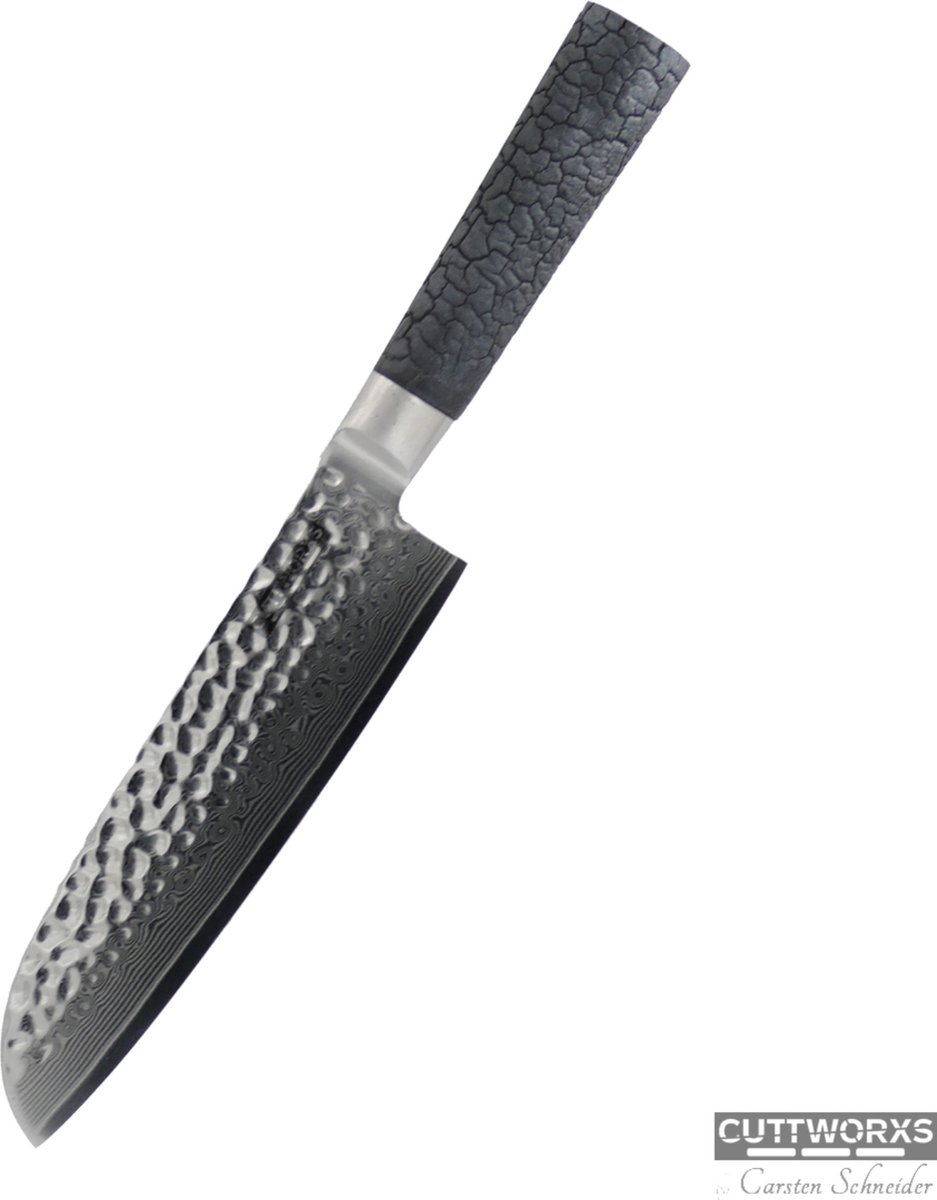 Cuttworxs - Flamewood - Evolution - Santokumes - Japans koksmes - Damast staal - Damascus staal