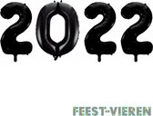 Folieballon 2022 zwart 86cm | Oud & Nieuw Versiering | Nieuwjaar ballonnen
