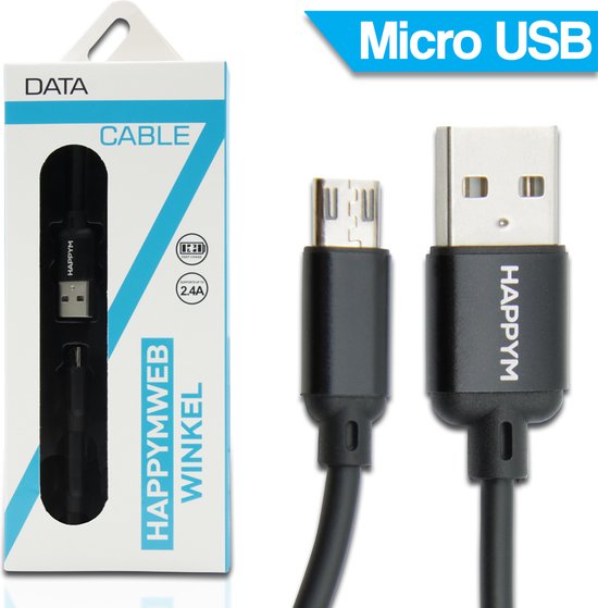 Câble Micro USB 2 Mètres - Câble de données Micro USB vers USB 2.0 - Pour  Samsung -... | bol.com
