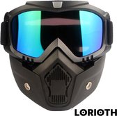 LORIOTH® Skimasker UV Bril - Skibril - Snowboardbril - Ski Bril & Masker - Bril Unisex - Skibril Spiegelglas - Wintersport Accessoires - Blauw