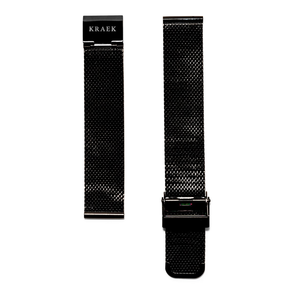 KRAEK Zwart Mesh - horlogebandje met quick release - 16 mm bandje - Easy click