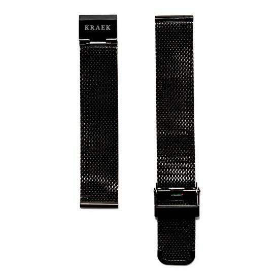 KRAEK Zwart Mesh - Bracelet de montre à dégagement rapide - Bracelet 16 mm - Easy click