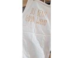 Keukenschort met tekst bedrukt cadeau sint en kerst jij bent goud waard Schort Kookschort Kokschort verjaardag man vrouw huwelijk valentijn bruiloft vriend partner samenwonen samenlevingscontract vriendin mama papa opa oma vrouwen dames mannen heren