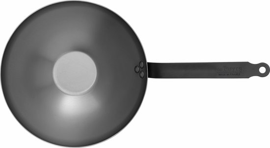 de Buyer Mineral B Black Wok 28 cm – Plaatstaal – PFAS-vrij – Professionele Wokpan – Inductie Geschikt