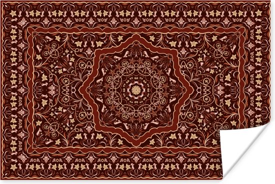 Poster Perzisch Tapijt - Kleed - Mandala - 60x40 cm