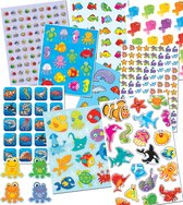 Zeedieren Stickerpakket met 12 Stickervellen in het thema Vissen, Onderwater, Zeediertjes - Voordeelpakket Stickers - Knutselstickers - Kinderstickers - Kadootje Kinderverjaardag -