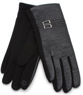 Zachte dames handschoenen Elements|Zwart|PU lederlook|warme handschoenen