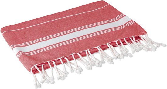 Hammamdoek - badhanddoek - badlaken - strandlaken - sauna handdoek - rood/wit - Moederdag cadeautje