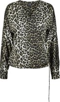 Vero Moda VMLEORA L/S WRAP TOP SB2 GA Dames Ivy Green
 - Maat S