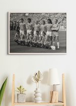 Poster In Witte Lijst - Elftalfoto EK '88 - Koeman, Gullit & Van Basten - Voetbal - Large 50x70