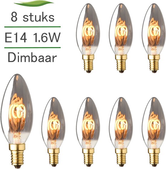 Lionel Green Street Goedkeuring procedure E14 LED lamp - 8-pack - Kaarslamp - 1.6W - Dimbaar - 2100K extra warm |  bol.com