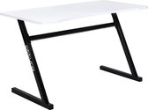 Handgemaakt Atturo bureau met Libra onderstel - gaming desk - hoogwaardige studeer tafel - thuis werk plek met stevig MDF bureaublad (wit/zwart) (breedte 120/160 cm)