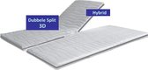 Split Toppermatras 3D  HYBRID 10 CM - Met dubbele split - Gemiddeld ligcomfort - 140x210/10