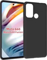 Motorola Moto G60 Hoesje - Motorola Moto G40 Hoesje - Zwart Siliconen Case