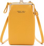 Telefoontasje - Geel - Compacte Schoudertas - De ideale Tas voor je telefoon, pasjes, brief- en muntgeld en meer - Yellow