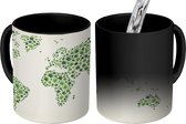 Magische Mok - Foto op Warmte Mok - Moderne wereldkaart iconen - 350 ML