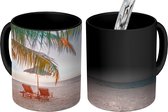 Magische Mok - Foto op Warmte Mok - Strand - Palmbomen - Parasol - 350 ML