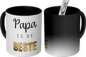 Magische Mok - Foto op Warmte Mokken - Koffiemok - Kado man - Papa - Vaderdag - Papa is de beste - Quote - Spreuken - Magic Mok - Beker - 350 ML - Theemok - Mok met tekst