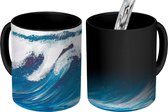 Magische Mok - Foto op Warmte Mok - Zee - Golf - Waterverf - 350 ML