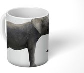 Mok - Olifant tegen witte achtergrond - 350 ML - Beker