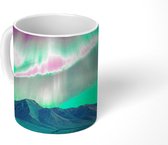 Mok - Noorderlicht - Roze - Groen - Sterrenhemel - 350 ML - Beker