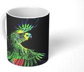 Mok - Close-up kleurrijke papegaai - 350 ML - Beker