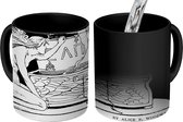 Magische Mok - Foto op Warmte Mok - Een zwart-wit tekening van de doos van Pandora - 350 ML