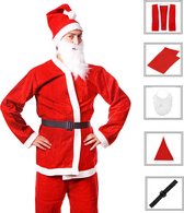 Kerstman kostuum | Kerstman pak | Verkleedkleding | 5-delig | Rood