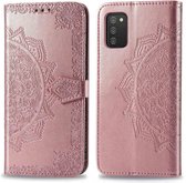 iMoshion Hoesje Geschikt voor Samsung Galaxy A03s Hoesje Met Pasjeshouder - iMoshion Mandala Bookcase - Rosé Goud
