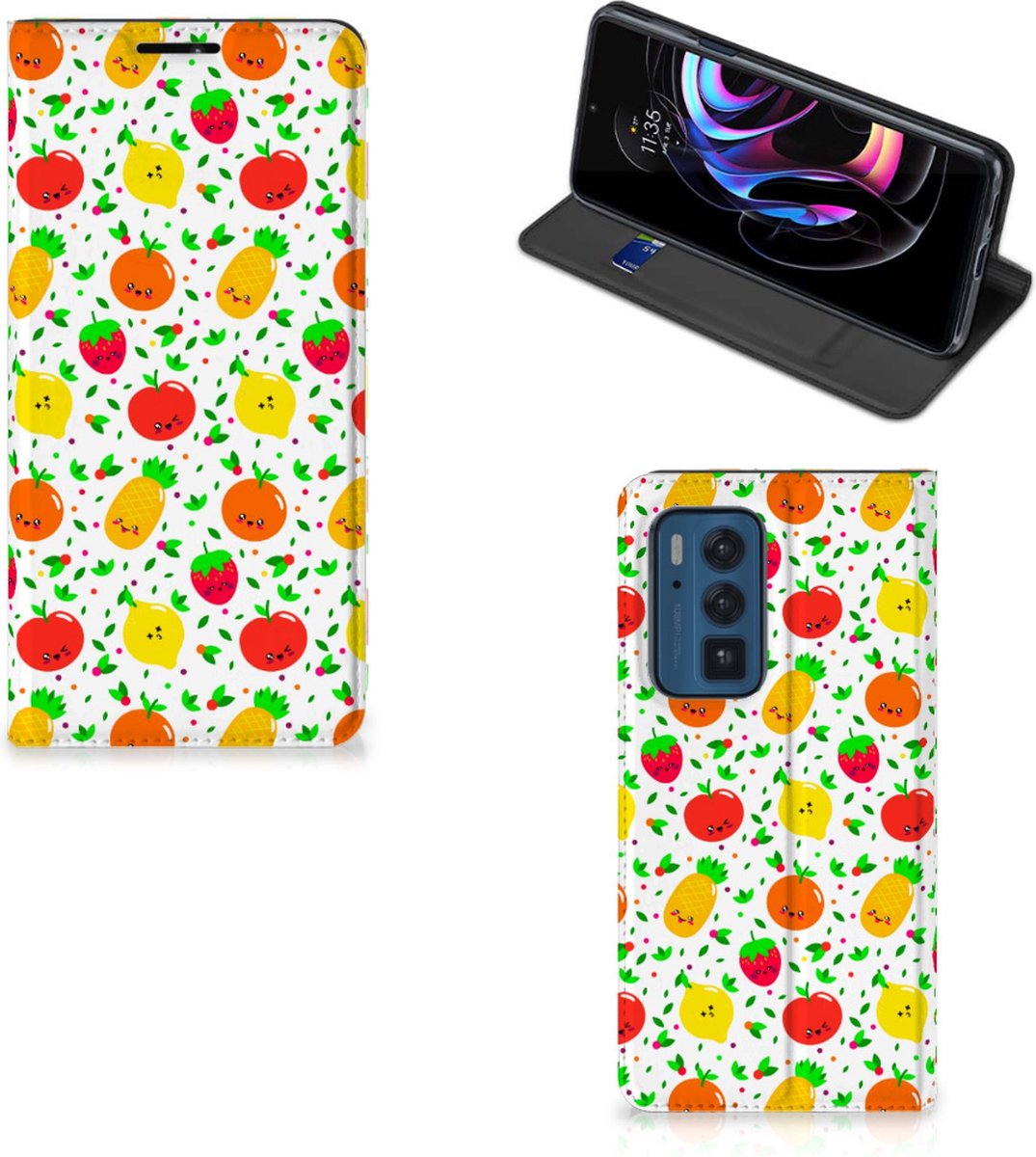 Motorola Edge 20 Pro Flip Style Cover Fruits
