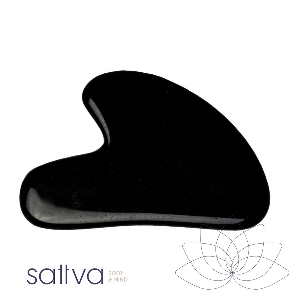 Sattva | Gua Sha Guasha Schraper Obsidiaan Hart (77 mm) | Skin Lifting