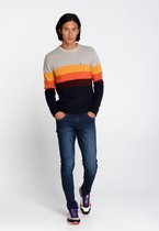 J&JOY - Trui Mannen Moraine Lake Color Stripes Roundneck