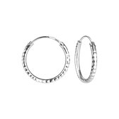 Joy|S - Zilveren oorringen - 16 mm - diamond cut