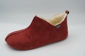 Q fit pantoffel- madrid- rood- wol- maat 38