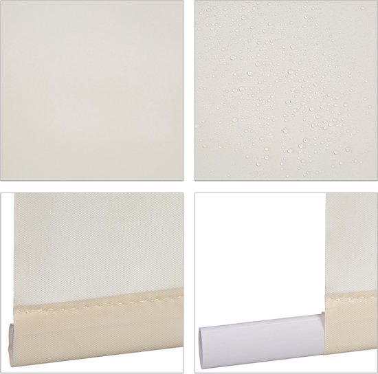 Relaxdays Store De Douche Carré, 160x240 Cm, Rideau De Douche Baignoire Bain Store Fixation Plafond Semi Transparent 84664858