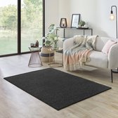 Carpet Studio Ohio Vloerkleed 115x170cm - Laagpolig Tapijt Woonkamer - Tapijt Slaapkamer - Kleed Donkergrijs