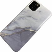 Apple iPhone 11 Pro Max - Silicone marmer zacht hoesje Mara grijs - Geschikt voor