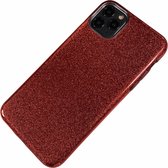 Apple iPhone 6 Plus / 6S Plus - Silicone glitter hoesje Lauren rood - Geschikt voor