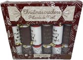 Christmas Crackers - Party Crackers - Mini Kerstmis Spel - Kerstspel - Wie ben ik - Kerst Musthave - Bruin / Wit / Rood - Set van 6