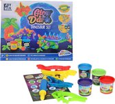Dinosaur Kleiset Glow in the Dark - 4 potjes klei - Inclusief vormpjes - kinderklei