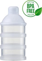HGMD Melkpoedertoren - 3 compartimenten - Melkpoeder doseerdoosjes - Bewaarbakjes babyvoeding
