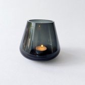 Mix en Match - Vaasje - Vaas - Tasman vaas - Windlicht - Waxinelichthouder - grijs/zwart - glas - Hoogte 12.5x D 13 cm