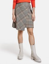 GERRY WEBER Dames Rok met wikkeleffect Ivory/Schwarz/Haselnuss Karo-40