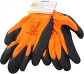 Werkhandschoenen - Heren / Dames - Oranje zwart - Goede Grip - Voordeel set 2 paar - Maat XL