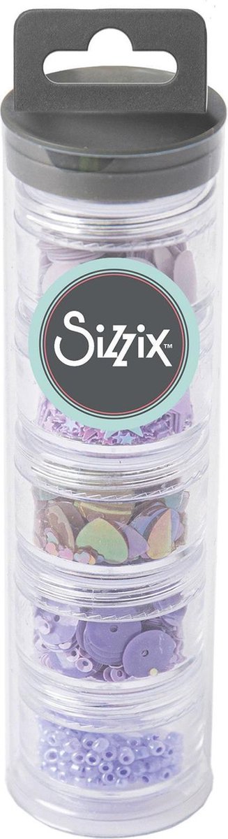 Sizzix Pailletten en kraaltjes - 0,3 en 1 cm - 5 potjes - lavender dust
