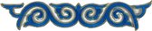 Venetiaans Kant Cosplay Sequins Strijk Applicatie Patch Licht Blauw 24 cm / 4.6 cm / Lichtblauw Goud