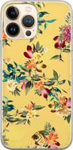 iPhone 13 Pro Max hoesje siliconen - Floral days | Apple iPhone 13 Pro Max case | TPU backcover transparant